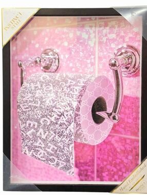 Instinct Style CHANEL Glitter Toilet Paper Framed Wall Decor